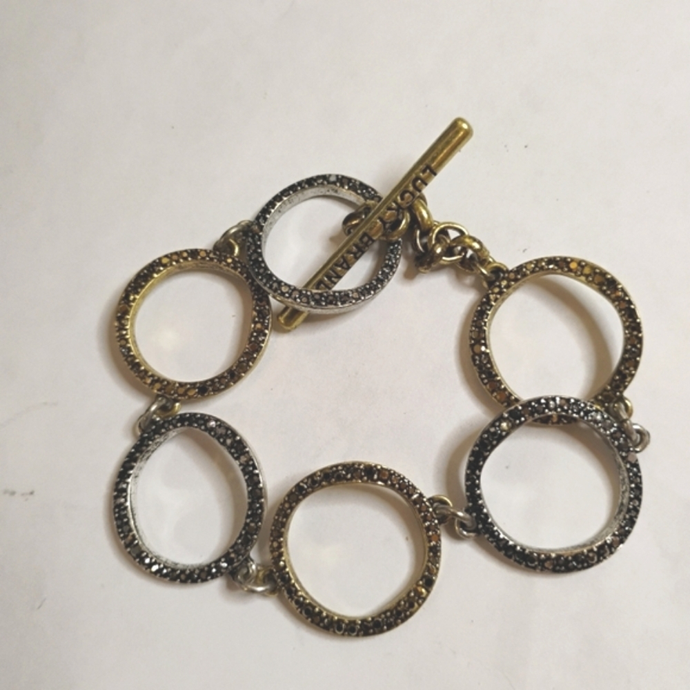 Lucky Brand Silver & Gold Tone Rhinestone Bracelet - Picture 2 of 3